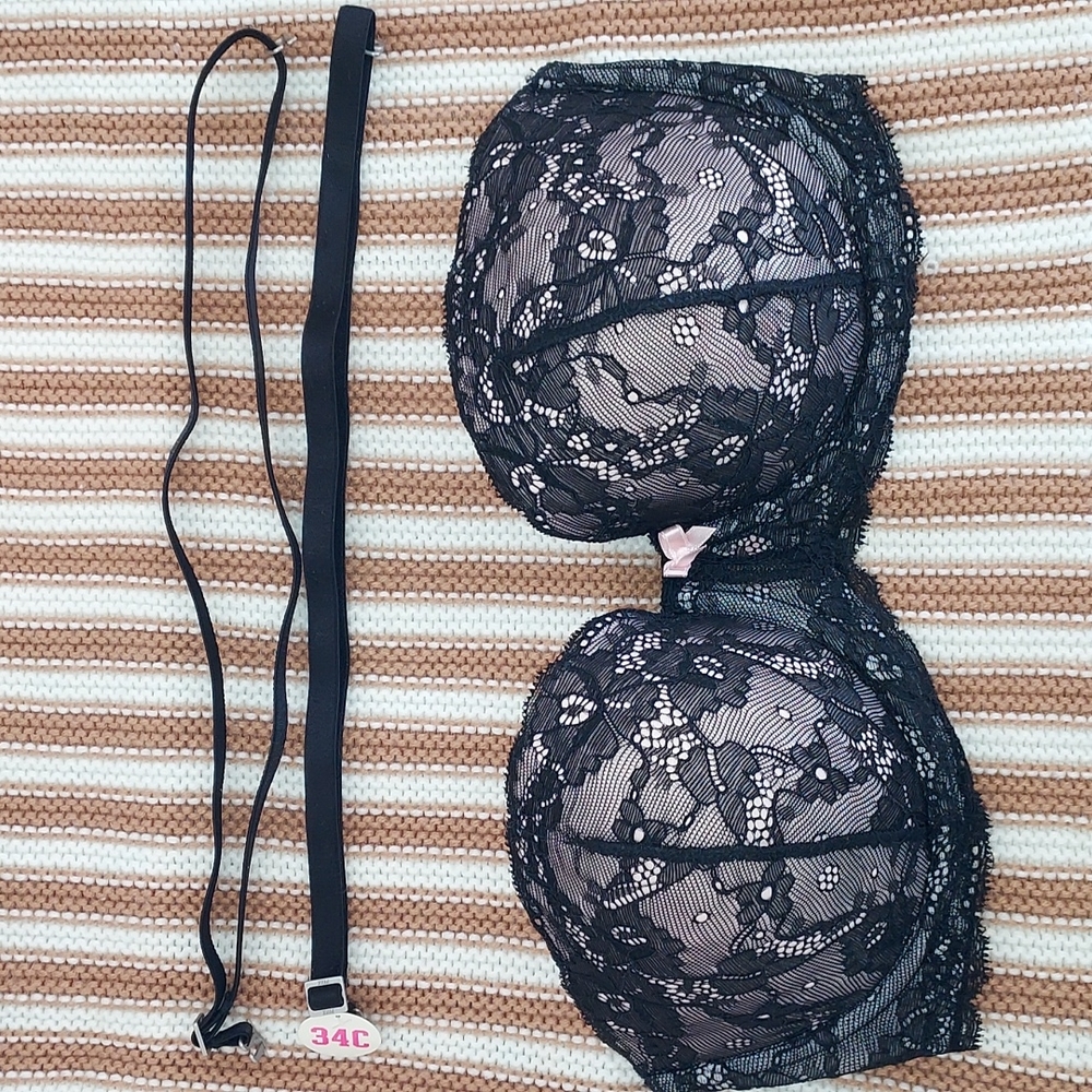 Pink brand strapless push up bra